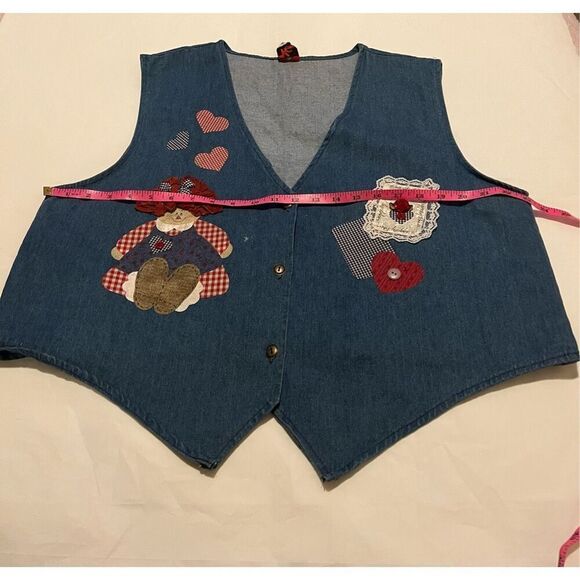 Kevin G blue denim vest with embroidered details - Picture 4 of 6
